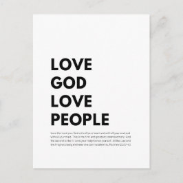 Cartão Postal Mateus 22:37-40 Ame a Deus Ame as Pessoas