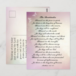 Cartão Postal Mateus 5:3-10 Beatitudes Sermão no Monte