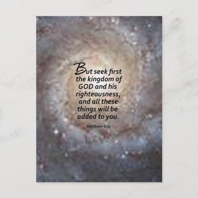 Cartão Postal Mateus 6:33 (Frente)
