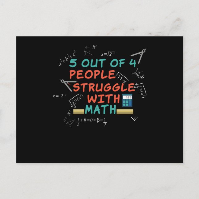 Cartão Postal Math Engraçado Dizendo Matemático (Frente)