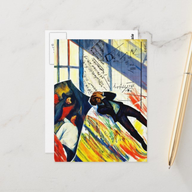 Cartão Postal Math is Hard Mixed Media Collage (Frente/Verso In Situ)