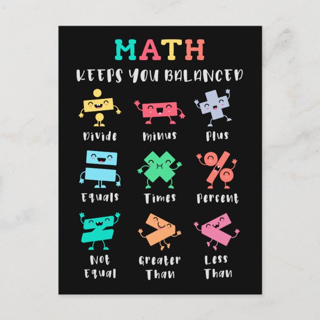 Cartão Postal Math keeps you balanced (Frente)