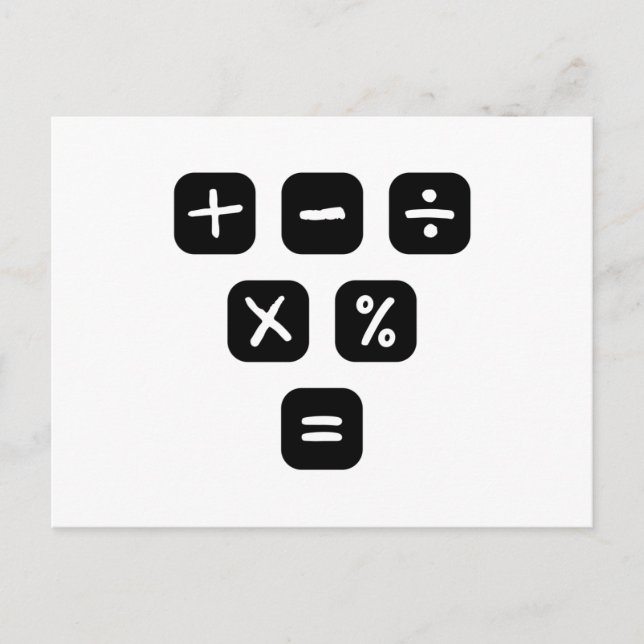 Cartão Postal Math Symbols mathematical Signs (Frente)