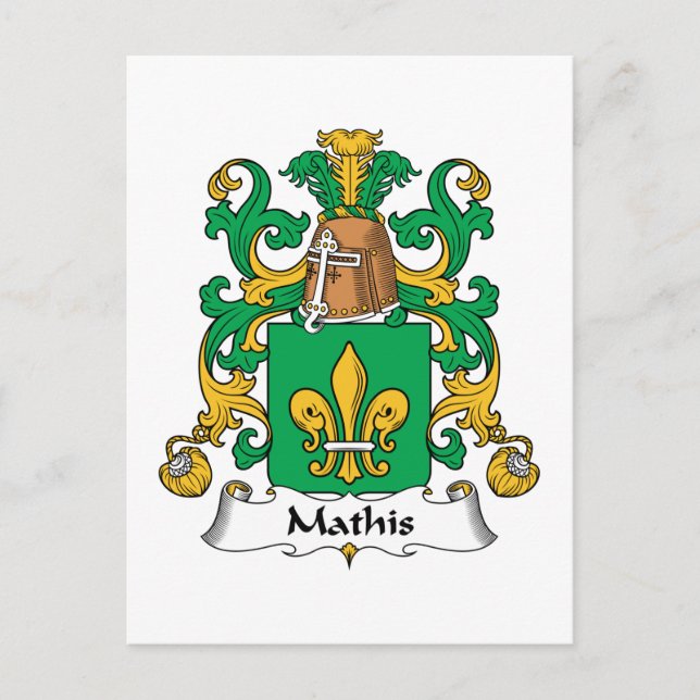 Cartão Postal Mathis Family Crest (Frente)