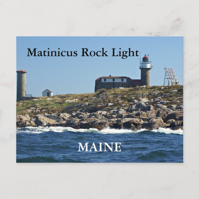 Cartão Postal Matinicus Rock Light, Cartão-postal Maine (Frente)