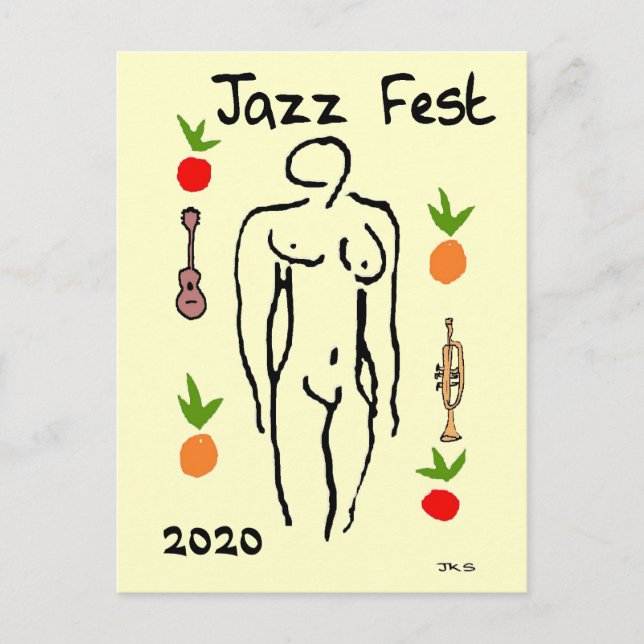 Cartão Postal Matisse Style, Jazz Fest, 2020, data de edição (Frente)