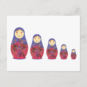Cartão Postal Matryoshka Doll ~ Ninho Russo / Babushka