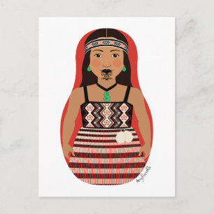 Cartão Postal Matryoshka Māori da Nova Zelândia