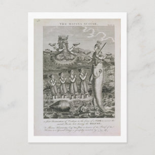 Cartão Postal Matsya Avatar, ou a Primeira encarnação de Vis