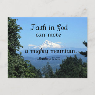 Cartão Postal Matt:17:20 A fé em Deus pode mover uma montanha po