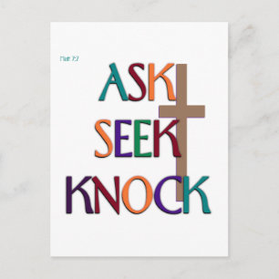 Cartão Postal Matt 7:7 presente cristão personalizável