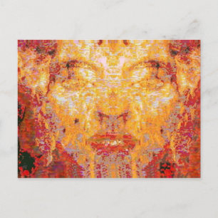 Cartão Postal MATTER NÃO IMPORTA Máscara Fractal em amarelo-verm