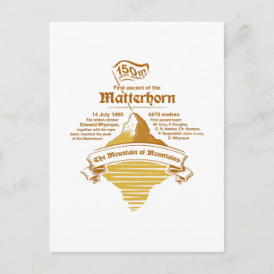 Cartão Postal Matterhorn 150º ano Jubileu DOURADO