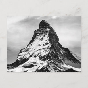 Cartão Postal Matterhorn, Alpes a preto e branco