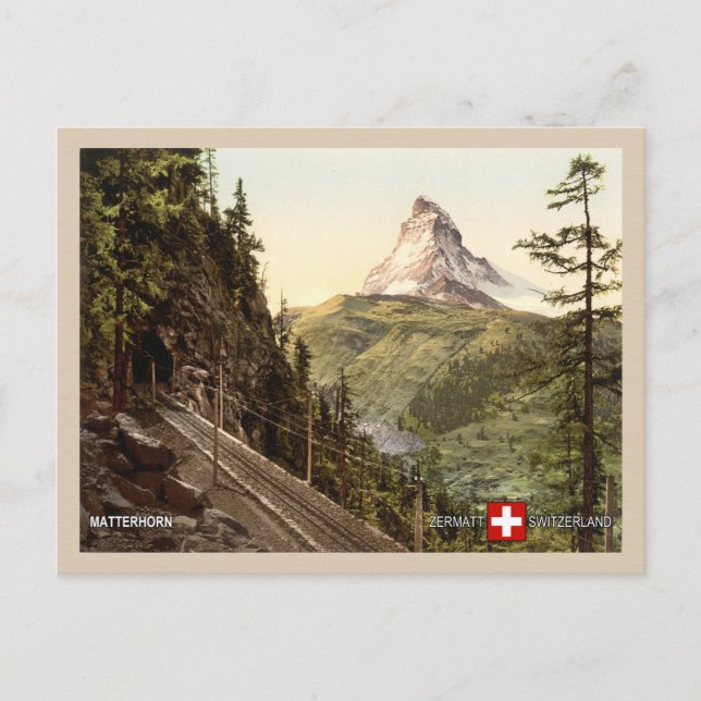 Cartão Postal Matterhorn Alpes Suíços Zermatt Suíça (Frente)