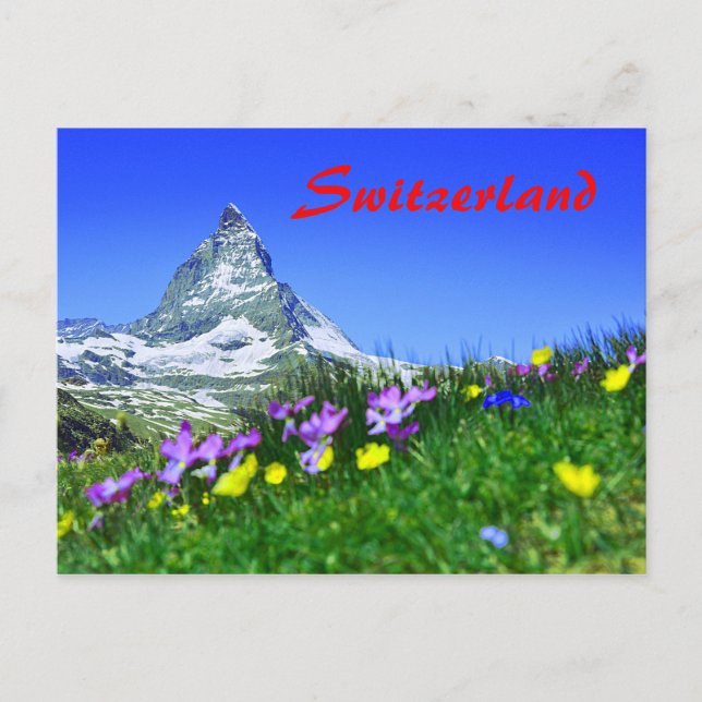 Cartão Postal Matterhorn de Suiça Cênica (Frente)
