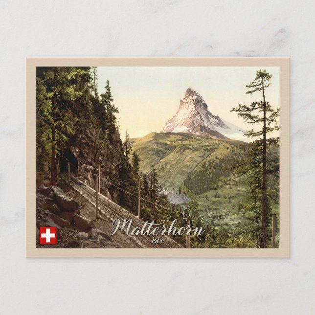 Cartão Postal Matterhorn Swiss Alps Suiça (Frente)