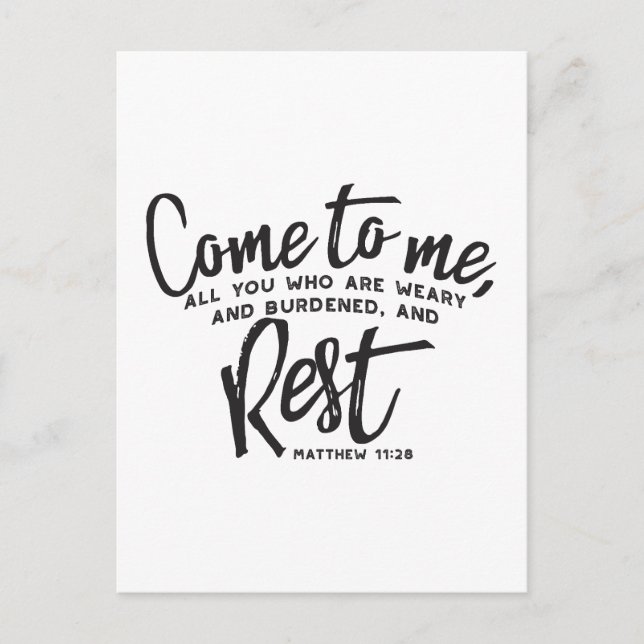 Cartão Postal Matthew 11 Bíblia Verse (Frente)