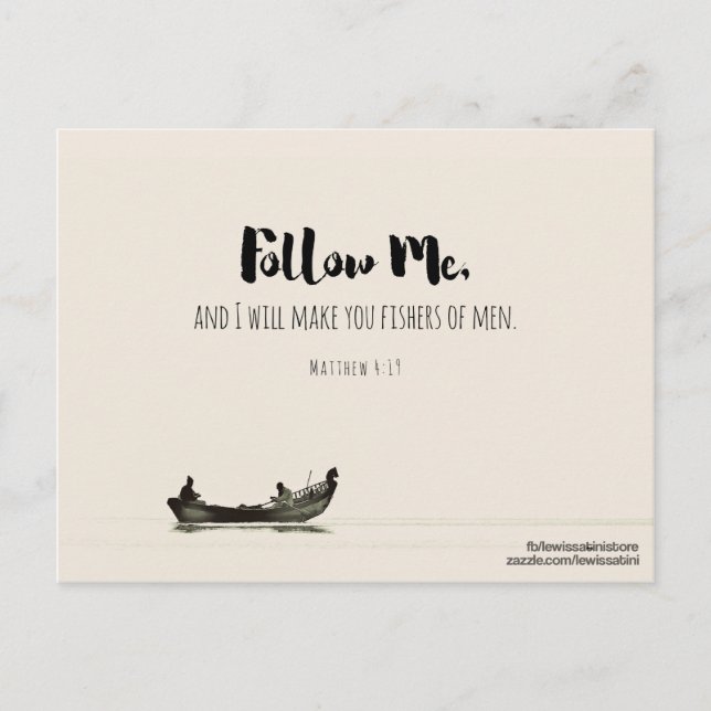 Cartão Postal Matthew 4:19 - Fishers of Men (Frente)