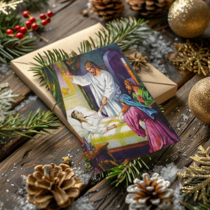 Cartão Postal Matthew 9:18-26 Jesus traz uma garota de volta à 