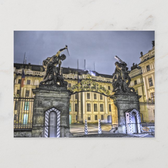 Cartão Postal Matthias Gate Prague Castle Night (Frente)