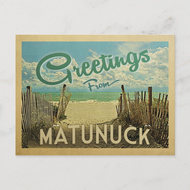 Cartão Postal Matunuck Beach Viagens vintage (Frente)