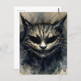 Cartão Postal Mau Cat Smiling Watercolor Art