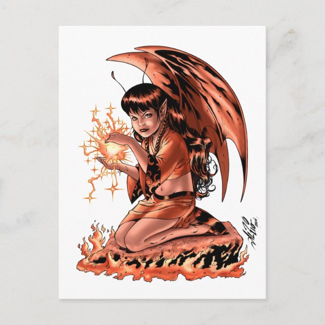 Cartão Postal Mau Fada fazendo Mágica pela Al Rio (Frente)