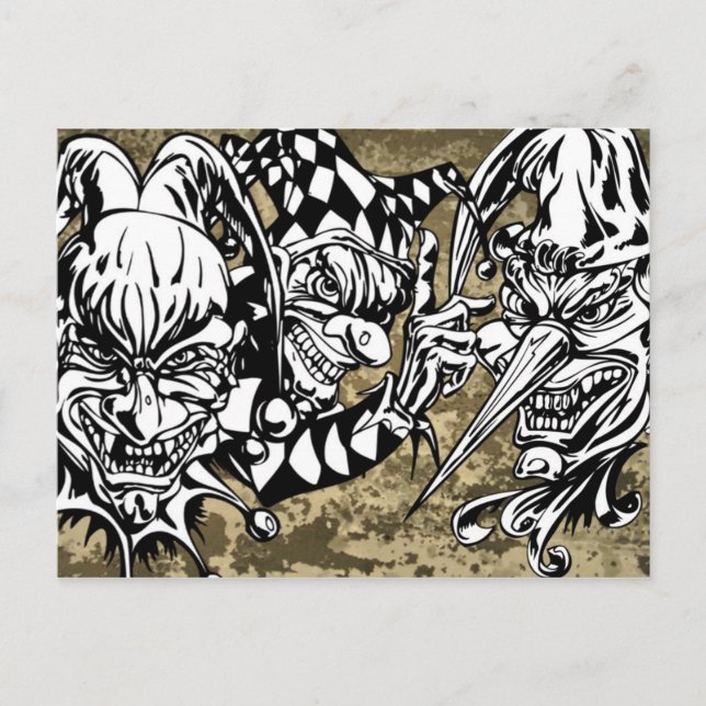 Cartão Postal Mau, Palhaços Assustadores (Frente)