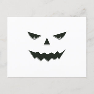 Cartão Postal Mau Spooky Pumpkin Face Jack O'Lantern Halloween