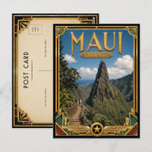 Maui Havaí Arte Deco Vintage Idade Dourada