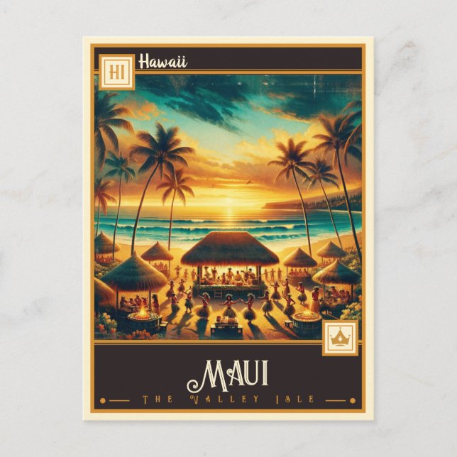 Cartão Postal Maui, Havaí | Vintage (Frente)