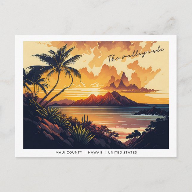 Cartão Postal Maui - Ilha do Vale (Frente)