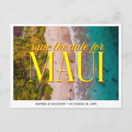 Cartão Postal Maui Wedding Save the Date Retro Hawaii