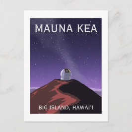 Cartão Postal Mauna Kea Observatory Starry Sky Retro Poster 