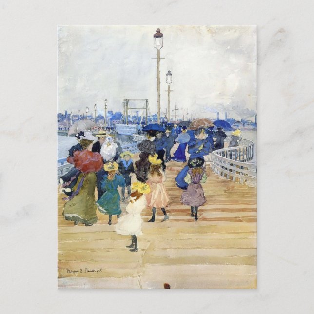 Cartão Postal Maurice Prendergast- Pier de South Boston (Frente)