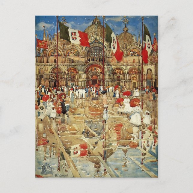 Cartão Postal Maurice Prendergast - Splash of Sunshine and Rain (Frente)