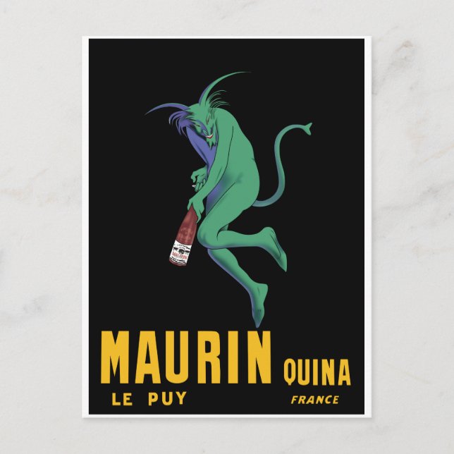 Cartão Postal Maurin Quina - Cappiello 1906 - o absinto Apertif (Frente)