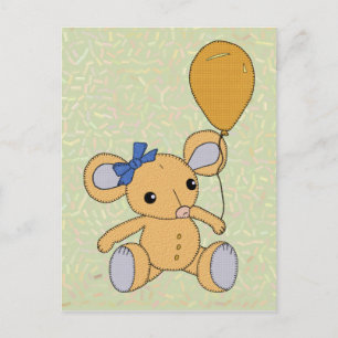 Cartão Postal Mäuschen mit Ballon