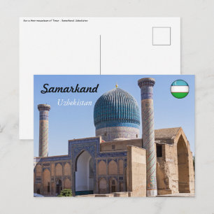 Cartão Postal Mausoléu de Amir Timur - Samarcanda, Uzbequistão
