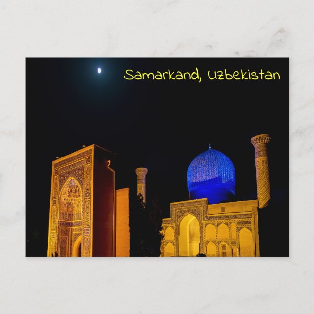 Cartão Postal Mausoléu de Amir Timur - Samarcanda, Uzbequistão (Frente)