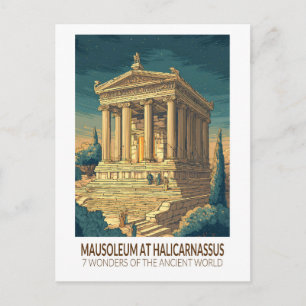 Cartão Postal Mausoléu de Halicarnasso 7 Maravilhas do Mundo