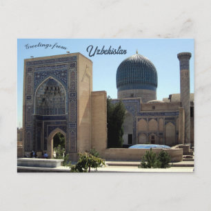 Cartão Postal Mausoléu Guri Amir em Samarcanda Uzbequistão