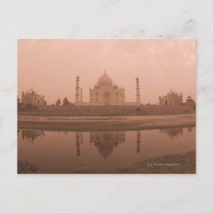 Cartão Postal Mausoléu na margem do rio, Taj Mahal, Agra