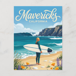 Cartão Postal Mavericks, Half Moon Bay Califórnia