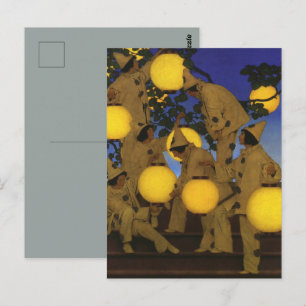 Cartão Postal Maxfield Parrish Os Portadores de Lanternas 1908 V