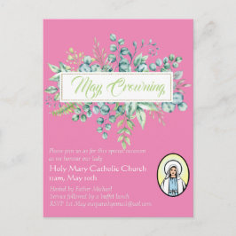 Cartão Postal May Crowning Convida Virgem Maria Convidando Catól