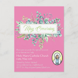 Cartão Postal May Crowning Convida Virgem Maria Convidando Catól