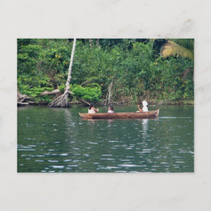 Cartão Postal Maya Girls in Cayuco, Rio Dulce, Guatemala
