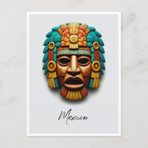 Cartão Postal Mayan Mask Viagem do México